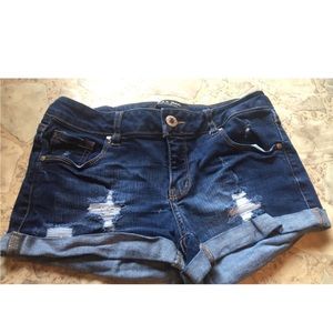 Distressed Denim Shorts